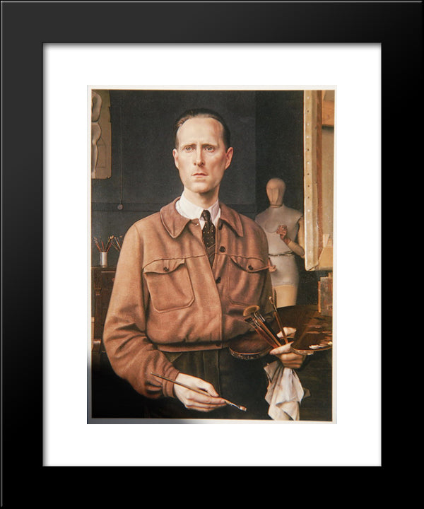 Self - Portrait 20x24 Black Modern Wood Framed Art Print Poster by Willink, Carel