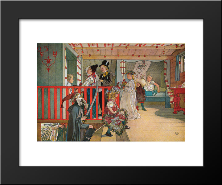 A Day Of Celebration 20x24 Black Modern Wood Framed Art Print Poster by Larsson, Carl