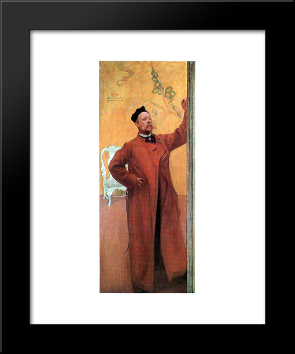 Before The Mirror 20x24 Black Modern Wood Framed Art Print Poster by Larsson, Carl