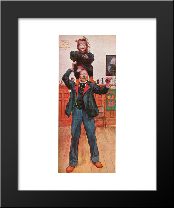Brita And Me 20x24 Black Modern Wood Framed Art Print Poster by Larsson, Carl