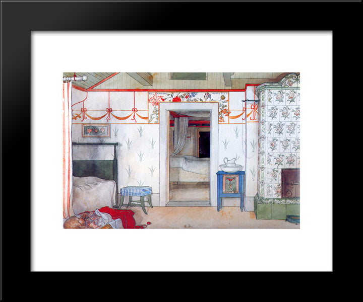 Brita'S Forty Winks 20x24 Black Modern Wood Framed Art Print Poster by Larsson, Carl