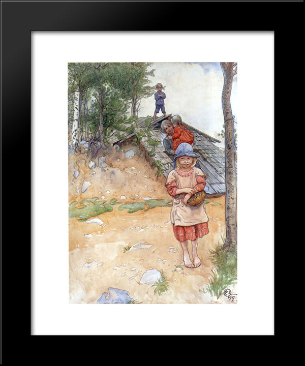 By The Cellar 20x24 Black Modern Wood Framed Art Print Poster by Larsson, Carl