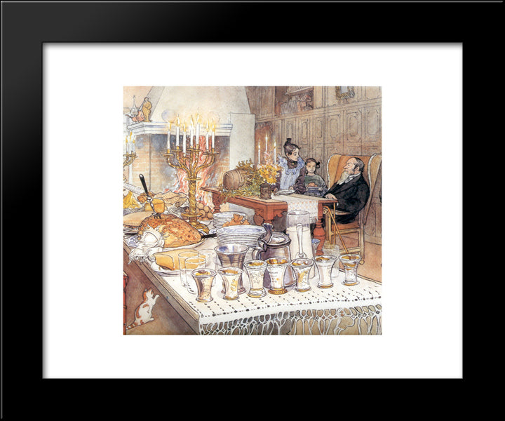 Detail Of Christmas Eve 20x24 Black Modern Wood Framed Art Print Poster by Larsson, Carl