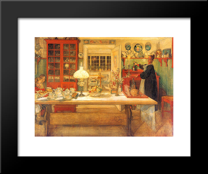 Getting Ready For A Game 20x24 Black Modern Wood Framed Art Print Poster by Larsson, Carl