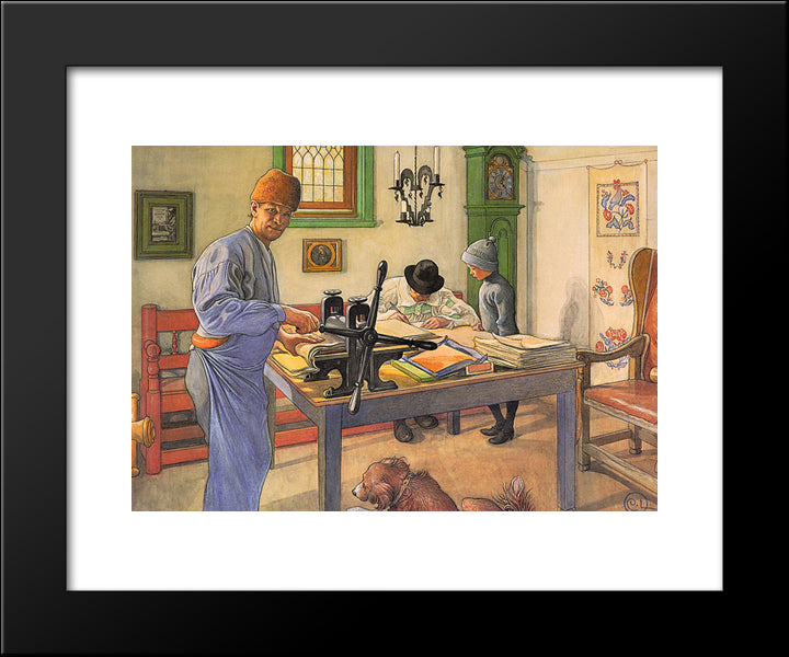 My Acid Workshop (Where I Do My Etching) 20x24 Black Modern Wood Framed Art Print Poster by Larsson, Carl