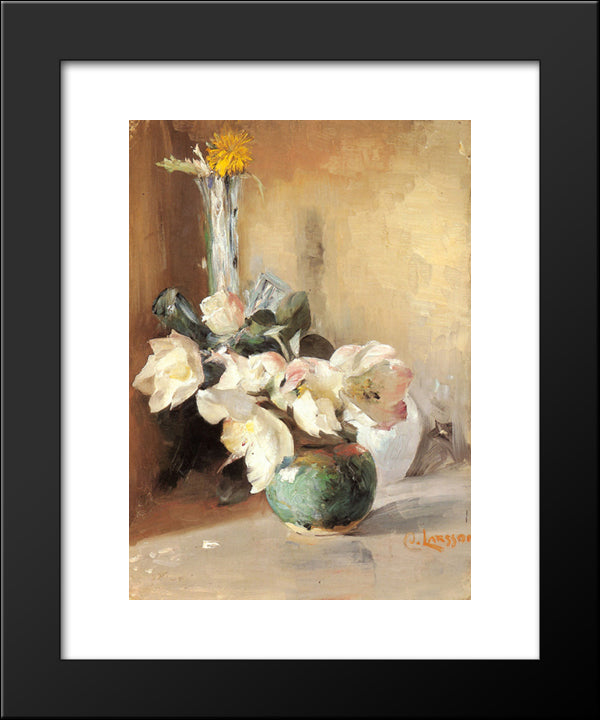 Roses De Noel 20x24 Black Modern Wood Framed Art Print Poster by Larsson, Carl
