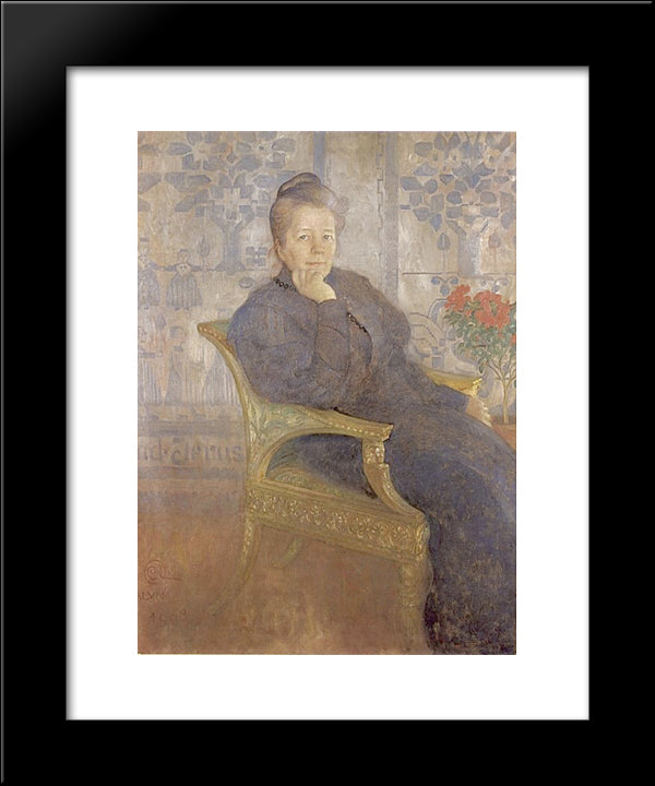 Selma Lagerlof 20x24 Black Modern Wood Framed Art Print Poster by Larsson, Carl