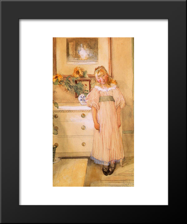 Solrosorna 20x24 Black Modern Wood Framed Art Print Poster by Larsson, Carl
