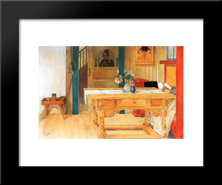 Sunday Rest 20x24 Black Modern Wood Framed Art Print Poster by Larsson, Carl