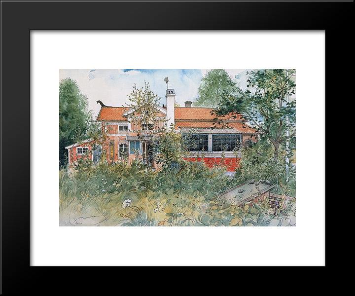 The Cottage 20x24 Black Modern Wood Framed Art Print Poster by Larsson, Carl