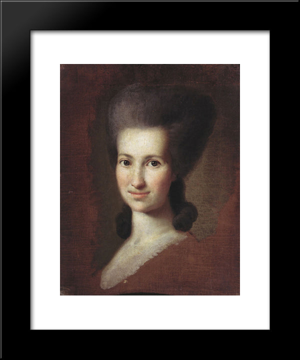 Portrait Of A Woman 20x24 Black Modern Wood Framed Art Print Poster by Christineck, Carl Ludwig