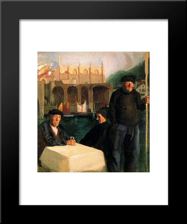 Arrantzales. Ondarroa. 20x24 Black Modern Wood Framed Art Print Poster by Tejada, Carlos Saenz de