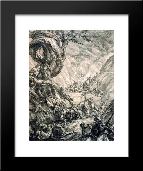 At Los Olivares De Mallorca 20x24 Black Modern Wood Framed Art Print Poster by Tejada, Carlos Saenz de