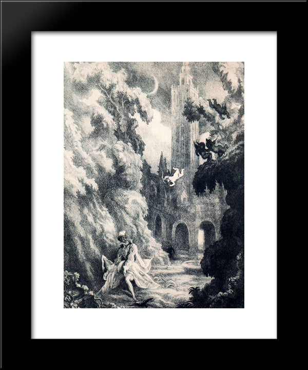 Don Juan Tenorio. The Abduction Of Dona Ines 20x24 Black Modern Wood Framed Art Print Poster by Tejada, Carlos Saenz de