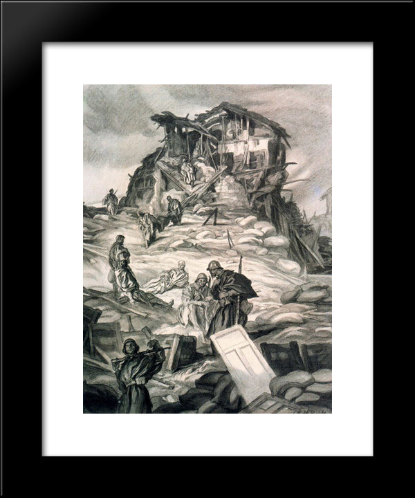 Front Of Villarreal De Alava 20x24 Black Modern Wood Framed Art Print Poster by Tejada, Carlos Saenz de