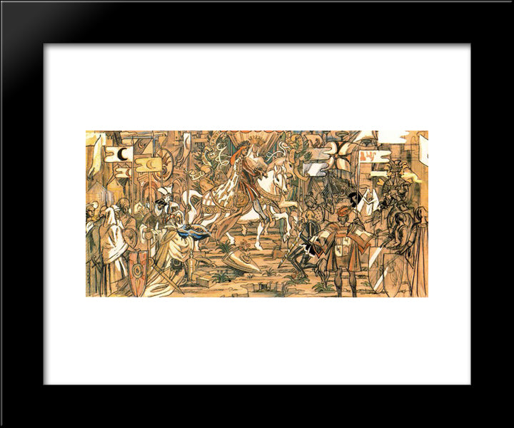 Granada 20x24 Black Modern Wood Framed Art Print Poster by Tejada, Carlos Saenz de