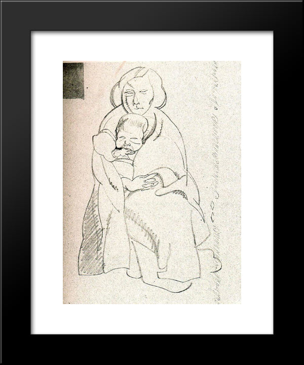 Mother And Child 20x24 Black Modern Wood Framed Art Print Poster by Tejada, Carlos Saenz de