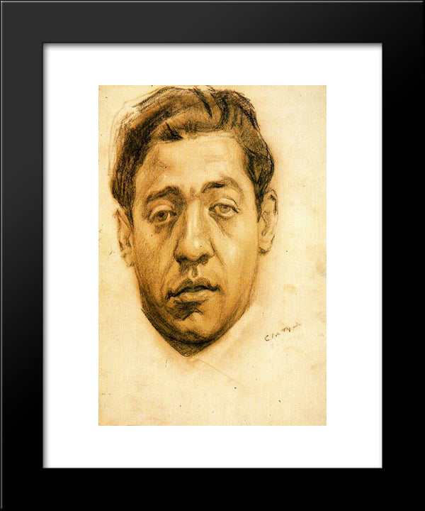 Portrait Of Eduardo Santonja Rosales 20x24 Black Modern Wood Framed Art Print Poster by Tejada, Carlos Saenz de