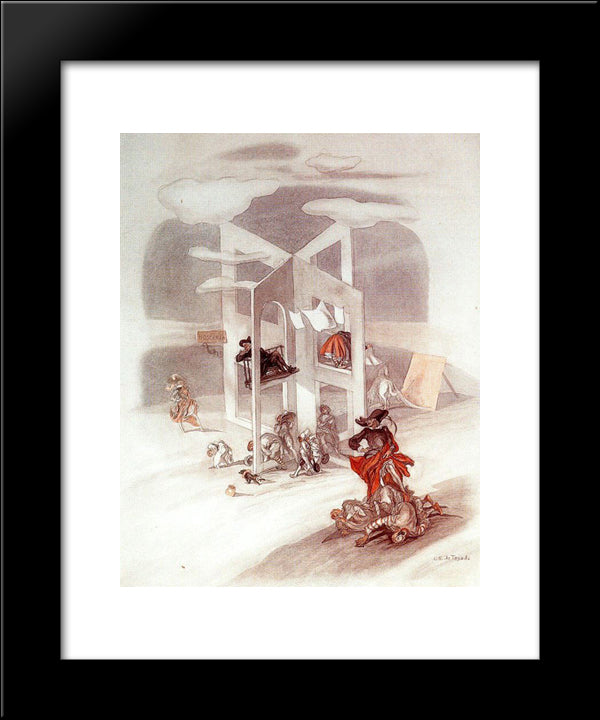 Scene Of 'Vested Interests'. Tables I. 20x24 Black Modern Wood Framed Art Print Poster by Tejada, Carlos Saenz de