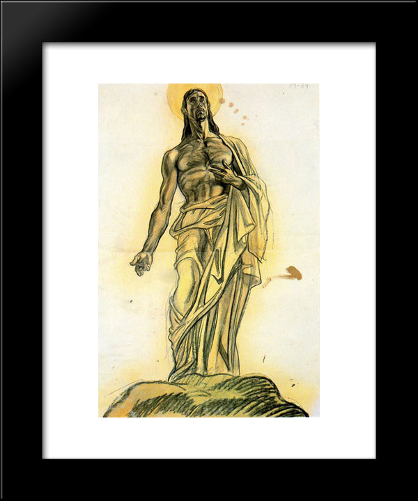Sketch Of Decoration For The Dome - Convent Of Jesus And Mary College 20x24 Black Modern Wood Framed Art Print Poster by Tejada, Carlos Saenz de