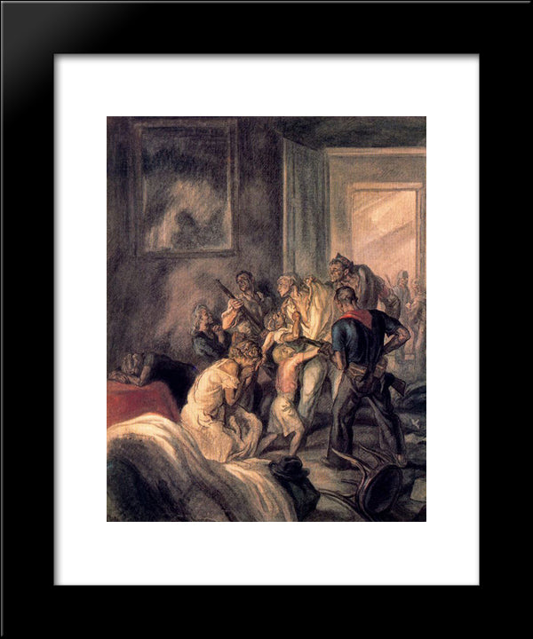 The Brigades Of Dawn 20x24 Black Modern Wood Framed Art Print Poster by Tejada, Carlos Saenz de