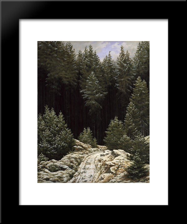 Early Snow 20x24 Black Modern Wood Framed Art Print Poster by Friedrich, Caspar David