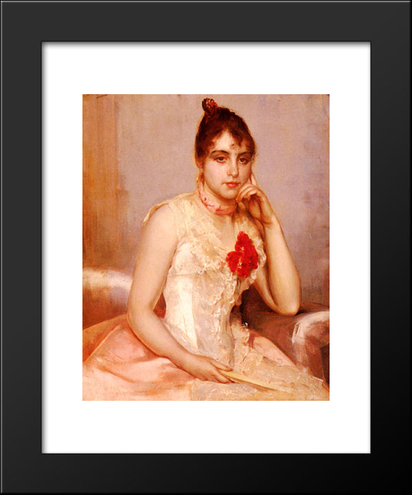 Spanish Beauty 20x24 Black Modern Wood Framed Art Print Poster by Hermans, Charles