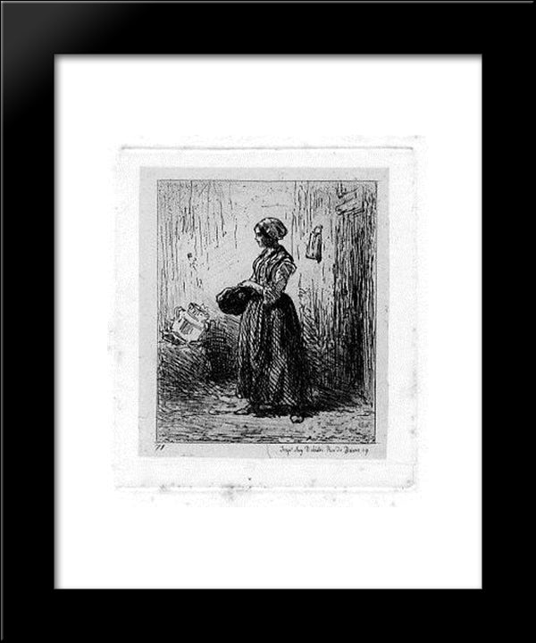Femme 20x24 Black Modern Wood Framed Art Print Poster by Jacque, Charles