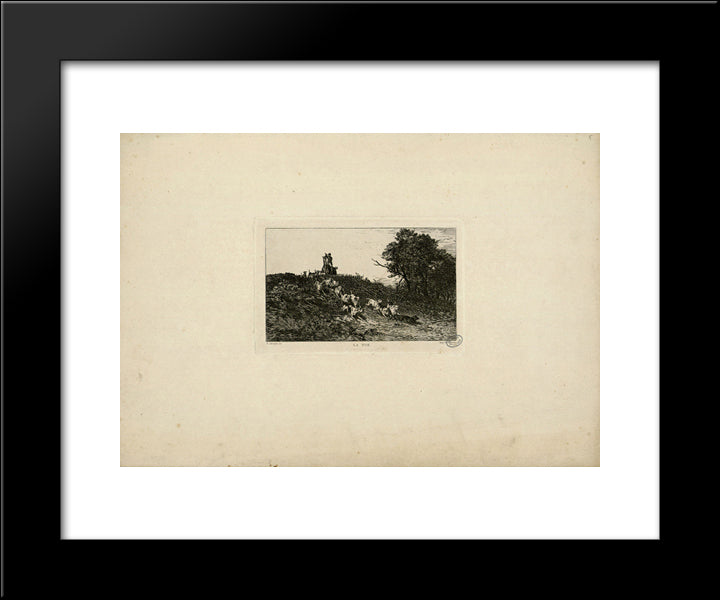 La Vue 20x24 Black Modern Wood Framed Art Print Poster by Jacque, Charles