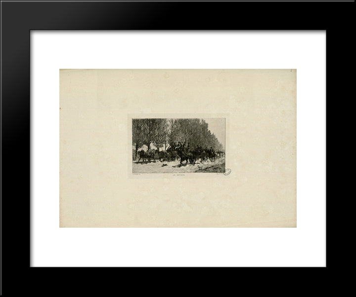 Le Retour 20x24 Black Modern Wood Framed Art Print Poster by Jacque, Charles