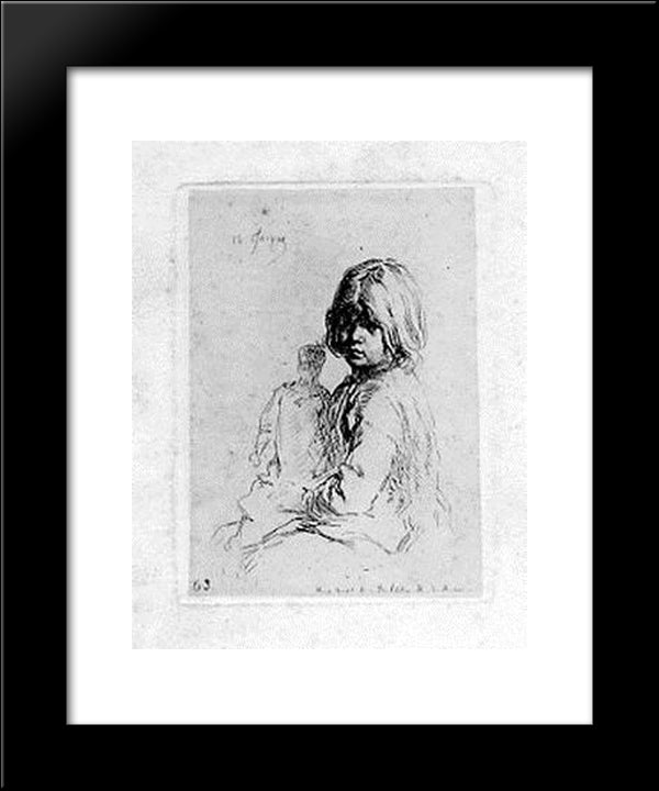 Marie Jacque 20x24 Black Modern Wood Framed Art Print Poster by Jacque, Charles