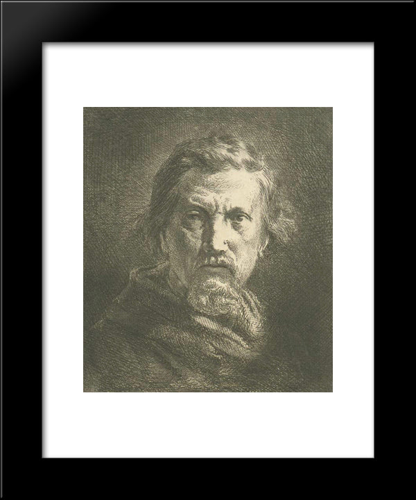 Self-Portrait 20x24 Black Modern Wood Framed Art Print Poster by Jacque, Charles