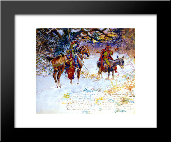 Fool And The Knight 20x24 Black Modern Wood Framed Art Print Poster by Russell, Charles M.