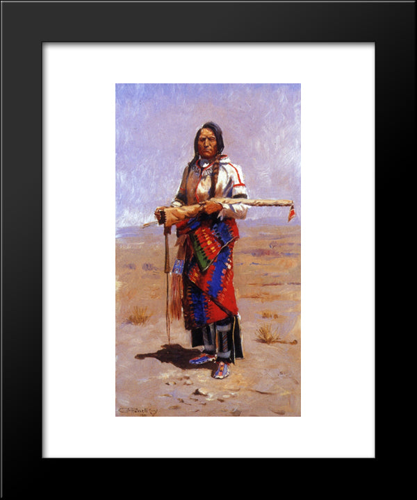 Indian Buck 20x24 Black Modern Wood Framed Art Print Poster by Russell, Charles M.