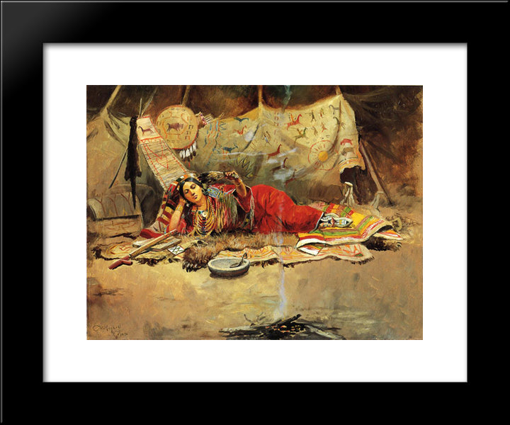 Keeoma 20x24 Black Modern Wood Framed Art Print Poster by Russell, Charles M.