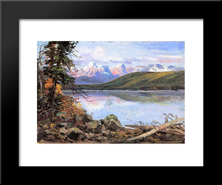 Lake Mcdonald 20x24 Black Modern Wood Framed Art Print Poster by Russell, Charles M.