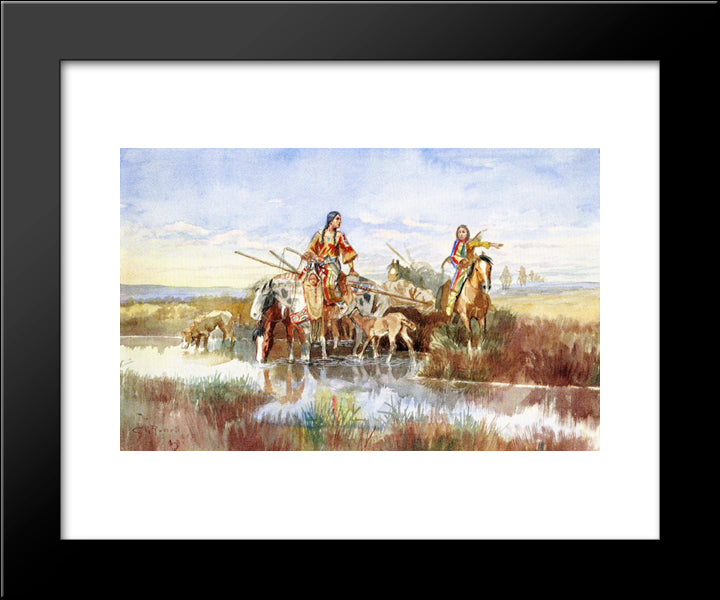 Last Chance Or Bust 20x24 Black Modern Wood Framed Art Print Poster by Russell, Charles M.