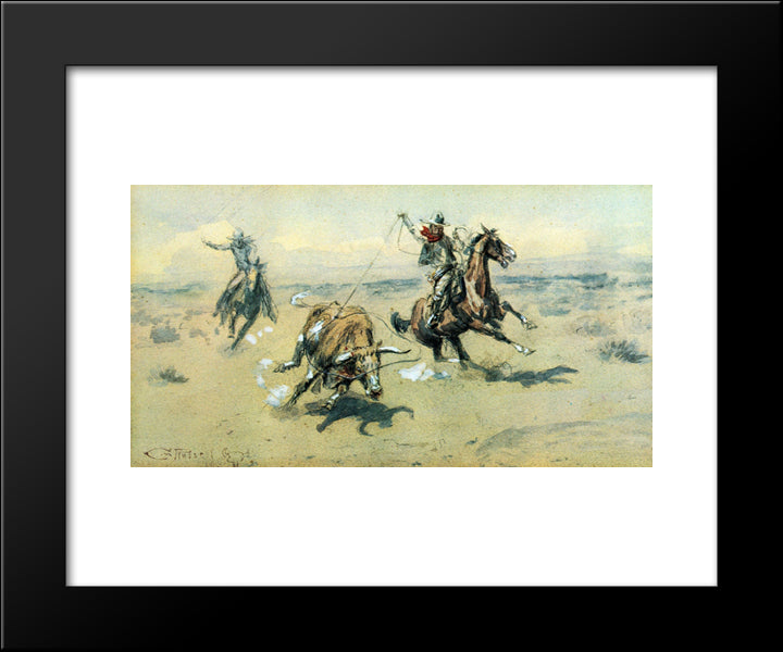 The Bolter, #2 20x24 Black Modern Wood Framed Art Print Poster by Russell, Charles M.