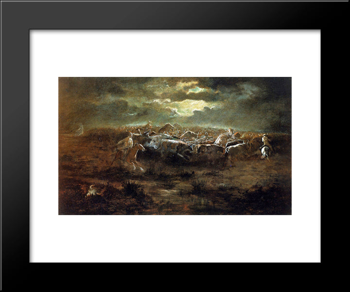 The Last Stand 20x24 Black Modern Wood Framed Art Print Poster by Russell, Charles M.