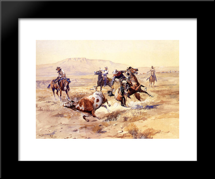 The Renegade 20x24 Black Modern Wood Framed Art Print Poster by Russell, Charles M.