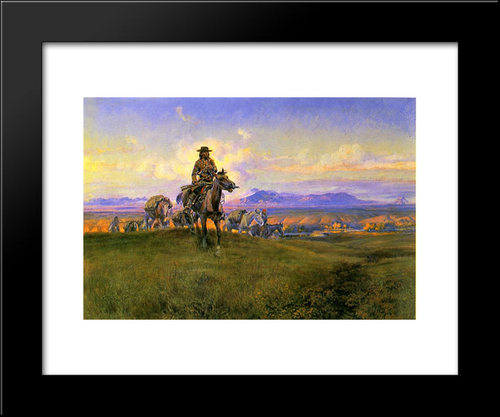 The Romance Makers 20x24 Black Modern Wood Framed Art Print Poster by Russell, Charles M.