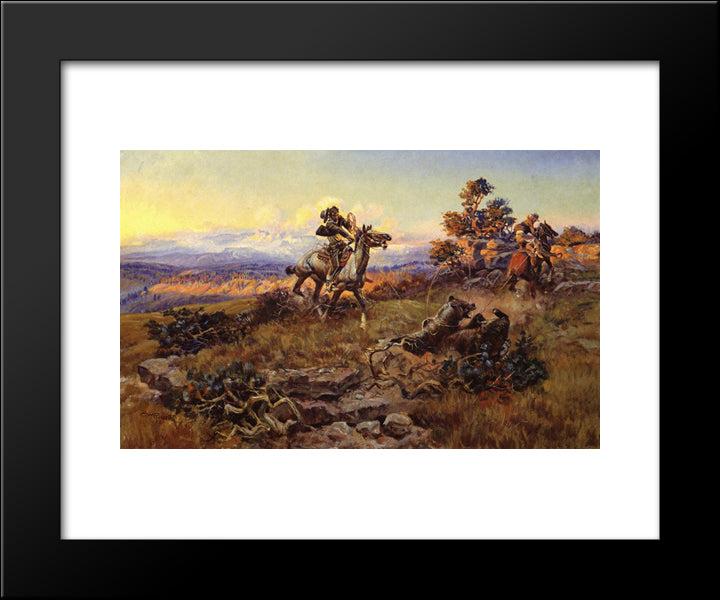 The Stranglers 20x24 Black Modern Wood Framed Art Print Poster by Russell, Charles M.