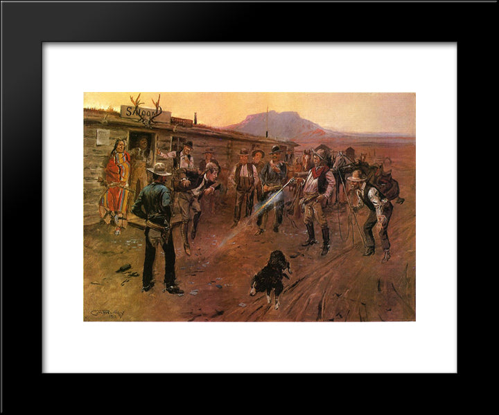 The Tenderfoot 20x24 Black Modern Wood Framed Art Print Poster by Russell, Charles M.