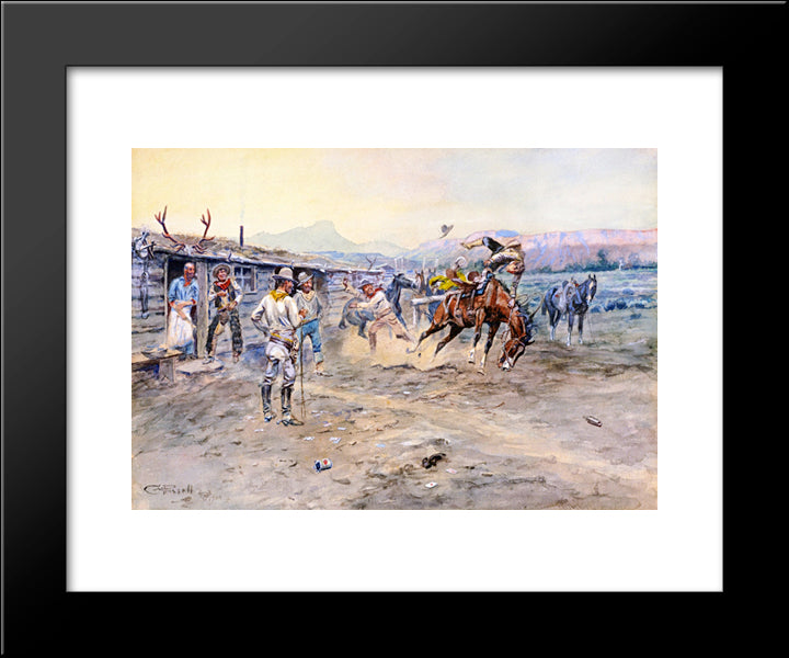 The Tenderfoot 20x24 Black Modern Wood Framed Art Print Poster by Russell, Charles M.