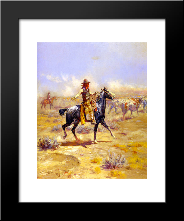 Through The Alkali 20x24 Black Modern Wood Framed Art Print Poster by Russell, Charles M.