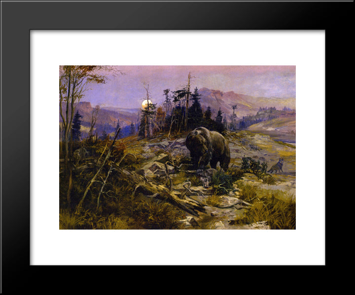 To The Victor Belong The Spoils 20x24 Black Modern Wood Framed Art Print Poster by Russell, Charles M.