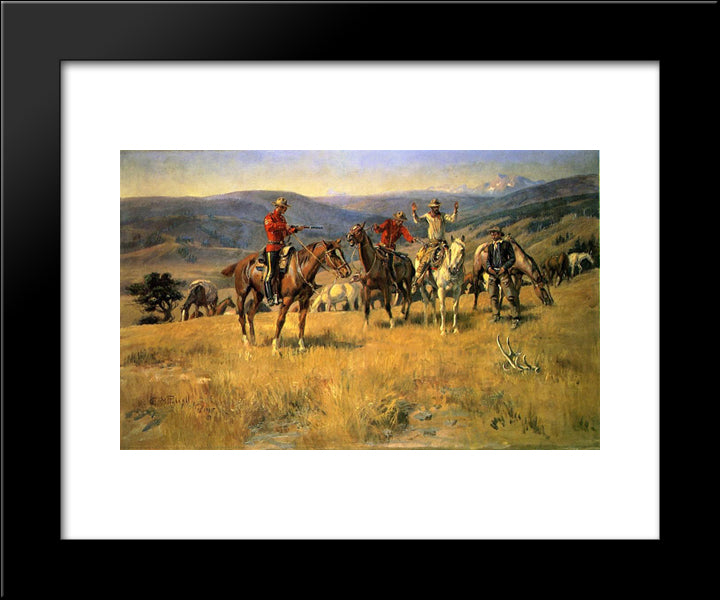 When Law Dulls The Edge Of Chance 20x24 Black Modern Wood Framed Art Print Poster by Russell, Charles M.