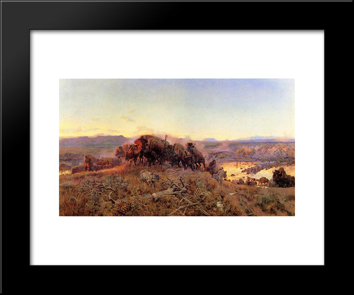 When The Land Belonged To God 20x24 Black Modern Wood Framed Art Print Poster by Russell, Charles M.