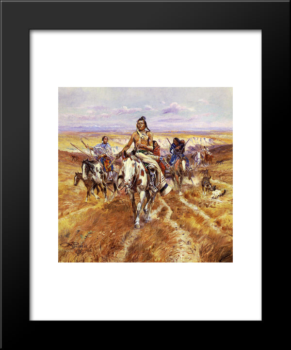 When The Plains Were His 20x24 Black Modern Wood Framed Art Print Poster by Russell, Charles M.