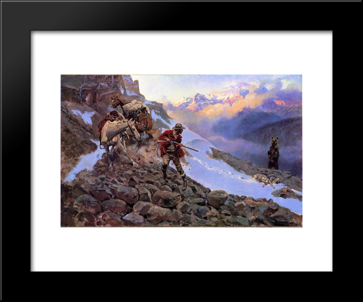 Whose Meat 20x24 Black Modern Wood Framed Art Print Poster by Russell, Charles M.